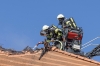 Großaufgebot an Einsatzkräften bei Dachstuhlbrand in Rehberg